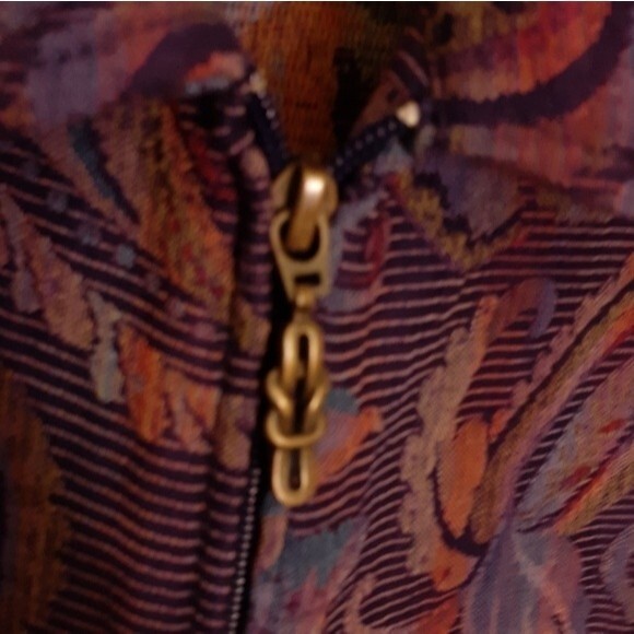 bonworth paisley brocade tapestry jacket xl purple blazer bon worth vintage - Picture 3 of 5